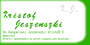 kristof jeszenszki business card